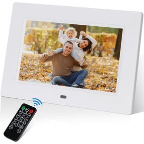 Digital Picture Frame with Remote Control-7 INCH Digital Photo Frames Support Background Music,4 Windows Display,Multi-Slideshow,USB/SD Card for Electronic Picture Frame