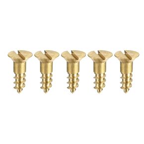 uxcell Wood Screws M4 x 16mm Slotted Flat Head Brass Self-Tapping Screw 50 Pcs