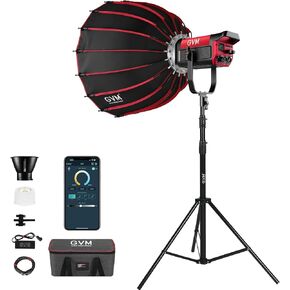 GVM 200W LED Video Light with Softbox, SD200B Photography Lighting Kit with Bluetooth Mesh Network/DMX Control, 2700K-6800K Studio Light Continuous Lighting Kit, 45400lux/1m, 12 Scene Effects