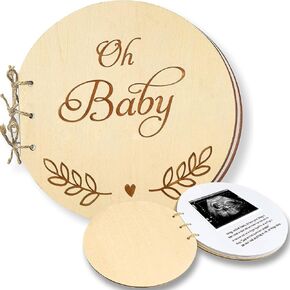 Baby Shower Guest Book Alternatives for Boy or Girl, Baby Shower Sign in Guest Book with Stand, Baby Boy Book, Wood Guestbook Keepsake, Gift for New Parents