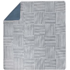 Lalo Splat Mat - Double-Sided Vegan Leather Wipeable Baby Splat Mat - Modern Design, Perfect for Mealtime & Playtime, Easy to Clean High Chair Mat for Floor, 47 x 47 Inches - Wickerwork Blueberry
