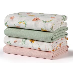 Softan 2 Pack Muslin Swaddle Blankets for Newborn, 36 x 40 inches Muslin Baby Receiving Blankets for Boys and Girls，Baby Newborn Gifts