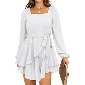 SAMPEEL Fall Dresses for Women 2024 Party Long Sleeve Short Dress