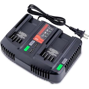 Biswaye CMCB124 Dual Port 20V Max Charger Compatible with Craftsman V20 Lithium Battery CMCB204 CMCB201 CMCB202 CMCB205 CMCB209 CMCB206 CMCB100 CMCB101 CMCB104 (Only for V12/V20 Series)