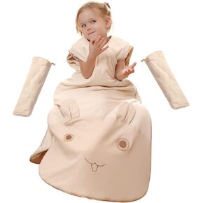 3-Way Zipper Sleeping Bag Sack for Toddler Baby Girl Boy Unisex Baby Sleep Sack, 100% Cotton Baby Sleeping Bag TOG 3.5, Wearable Blanket Baby