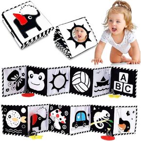 High Contrast Baby Toys For Newborn： Black And White Baby Toys Book 0-3 Months - Tummy Time Mirror For Infant 6 7 8 9 10 11 12 Months Developmental Toys Montessori Sensory Toys Baby Girls Boys Gift