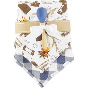 Mud Pie baby-girls Muslin Bib and Silicone Spoon Set