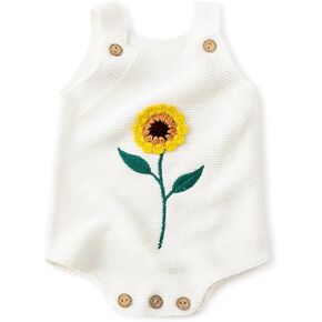 Simplee kids Baby Girls Sunflower Knit Rompers Knit Clothes for Newborn Baby Girls