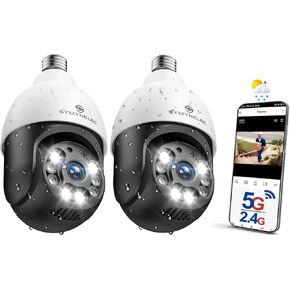 SYMYNELEC Light Bulb Security Camera Outdoor Waterproof, 2.4GHz WiFi, 2PCS in Kuwait