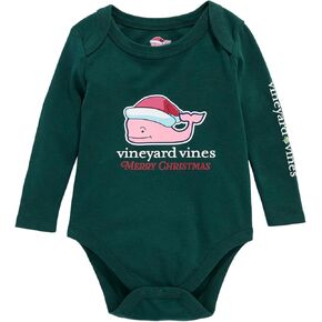 vineyard vines Unisex Baby Baby Santa Whale Body Suit