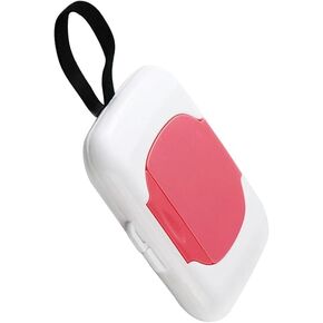Pink Travel Wipe Holder Reusable, Wet Wipe Container Box Strollers, Hanging Dispensers Refillable Wipe Case Safe Wet Storage Baby Wipe Holder Travel Diaper, Wipe Holder Wet