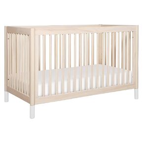 Babyletto Gelato 4-in-1 Convertible Crib with Toddler Bed Conversion in Forest Green with Vegan Blonde Leather Feet, Greenguard Gold Certified