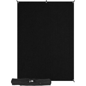 Westcott X-Drop Wrinkle-Resistant Photography Backdrop - Rich Black Kit (5' x 7') Quick Assemble, Portable Background for Portraits and Headshots