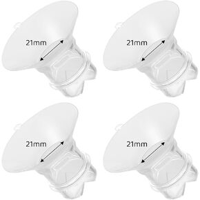 Flange Inserts 21mm Compatible with Medela/Spectra/TSRETE/Elvie/Momcozy/Bellababy Breast Pump 27mm/28mm Shields/Flanges, Reduce 27mm/28mm Nipple Tunnel Down to 21 mm, 4PCS