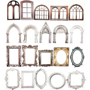 40Sheets Scrapbook Supplies Lace Frames Vintage Hollow Lace Paper Photo Album Frames Small Thin Decorative Paper Lace Cutouts Scrapbook Window Frames for Scrapbooking Junk Journal Crafts