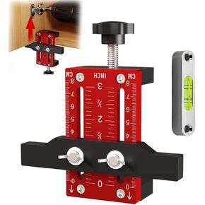 cabinet door installation positioner, door hinge jig, Adjustable Aluminum Alloy Cabinet Hardware Jig Compatible for Most Cabinet Doors