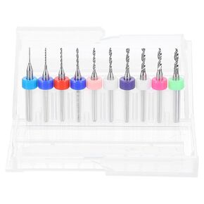 HARFINGTON 2 Set (20pcs) PCB Drill Bit Set 1/8" Shank 0.5mm-2.2mm Tungsten Carbide Micro Twist Drill Bits Tools for Print Circuit Board Jewelry Plastic Wood Soft Metal