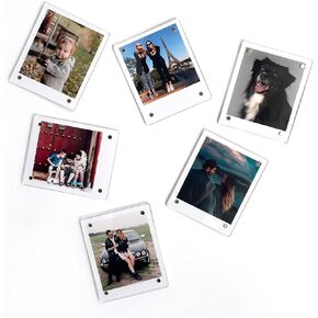 3.5x4.25" Polaroid Picture Frame Magnetic, Fridge Magnet Photo Frame for Polaroid Now i-Type/600/SX-70/OneStep/Instax Wide 300/200/210 Films, Polaroid Display (6Packs 12Panels)