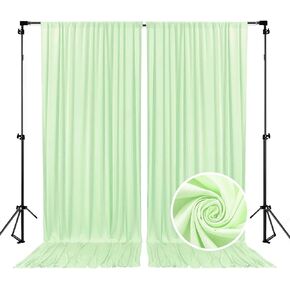 10 x 10 Feet Lake Green Backdrop Curtain for Partie, Background Curtains for Photoshoot, Birthday, Wedding, Halloween, Thanksgiving, Christmas, New Year Party Decorations 5Ft x 10Ft, 2 Panels in Saudi Arabia
