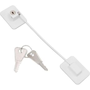 Childproof Refrigerator Lock, Multifunctional Durable Safety Supplies with 2 Keys for Drawer Dishwasher Toilet Oven Trash Can