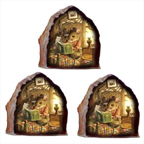 3 Pcs 3D Mouse Hole Realistics Wall Sticker,Mouse in a Hole Wall Decal Fun Art, Water Proof Funny Wall Stickers for Bedroom Nursery Wall Decor，Wall Treatments and Supplies Wall Décor Stickers