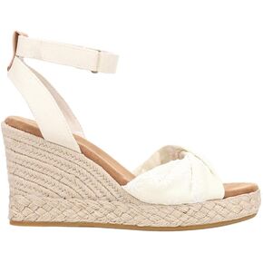 TOMS Womens Marisela Floral Espadrille Athletic Sandals Casual High Heel 3" & Up - Off White