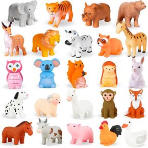 Baby Bath Toys, for Infants 6-12& Toddlers 1-3, No Hole Bathtub Toys (Wild Animals, 8 Pcs with Mesh Bag)