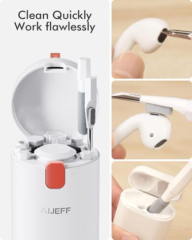 Aijeff Cleaning Kit for iPhone, Airpods, iPad, MacBook, Mac, Keyboard Cleaner with Multifunctional Cleaning Tool for Laptop, Camera, Screen Cleaner Kit with Spray and Microfiber Cloth in Saudi Arabia