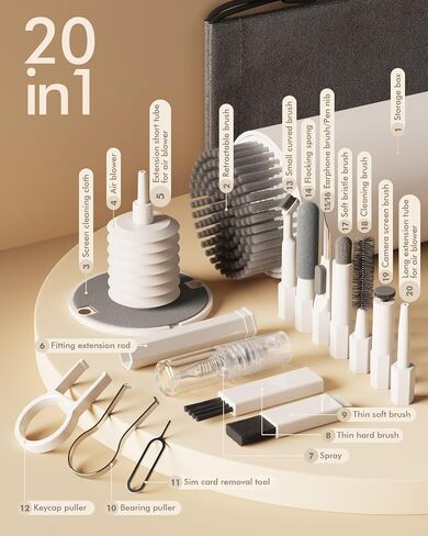 Aijeff Cleaning Kit for iPhone, Airpods, iPad, MacBook, Mac, Keyboard Cleaner with Multifunctional Cleaning Tool for Laptop, Camera, Screen Cleaner Kit with Spray and Microfiber Cloth in Saudi Arabia