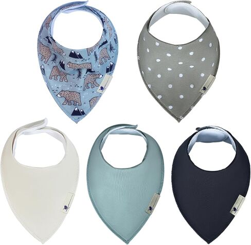 MAGNETIC Bandana Drool Bib 5-pack | Magnetic Closure- Safe, Easy, Chic Magnetic Teething Bib in Saudi Arabia