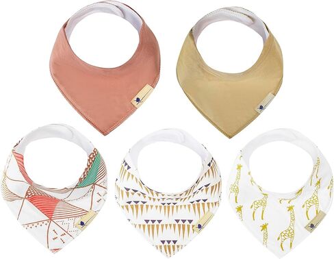 MAGNETIC Bandana Drool Bib 5-pack | Magnetic Closure- Safe, Easy, Chic Magnetic Teething Bib in Saudi Arabia