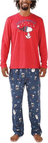 طقم تي شيرت وبنطلون جيرسي PJ للسيدات من NITE NITE MUNKI MUNKI، مقاس Snoopy Snow Days، مقاس صغير in Kuwait