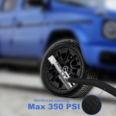 Au Accessory 360-Degree Swivel Tire Inflator Hose Adapter with Lock-On Air Hose - Universal Fit for All Tire Pumps in Saudi Arabia