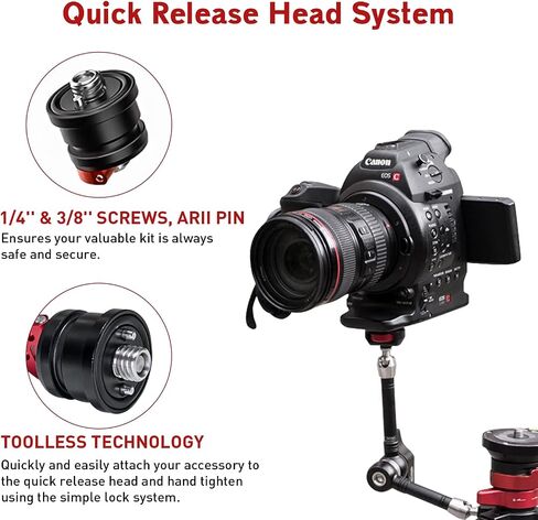 IFOOTAGE Magic Arm Clamp MA3-4, 7 Inches Adjustable Friction Power Articulating Magic Arm with 1/4" and 3/8" Thread Screw for DSLR Camera Rig/LCD Monitor/LED Lights in Saudi Arabia