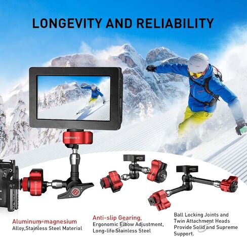 IFOOTAGE Magic Arm Clamp MA3-4, 7 Inches Adjustable Friction Power Articulating Magic Arm with 1/4" and 3/8" Thread Screw for DSLR Camera Rig/LCD Monitor/LED Lights in Saudi Arabia