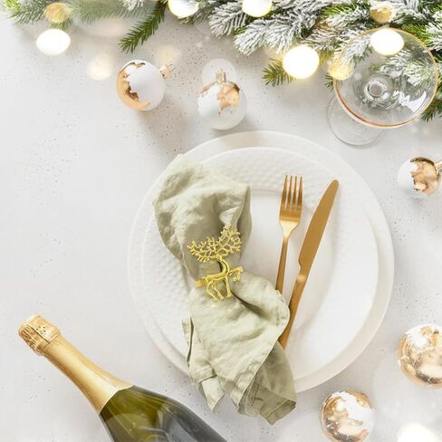 حلقات منديل عيد الميلاد، مجموعة من 12 حامل حلقة منديل عيد الميلاد حلقات معدنية مع إكليل شجرة عيد الميلاد جرس الرنة لعيد الميلاد ورأس السنة الجديدة وحفلات العشاء وديكور طاولة الطعام in Kuwait