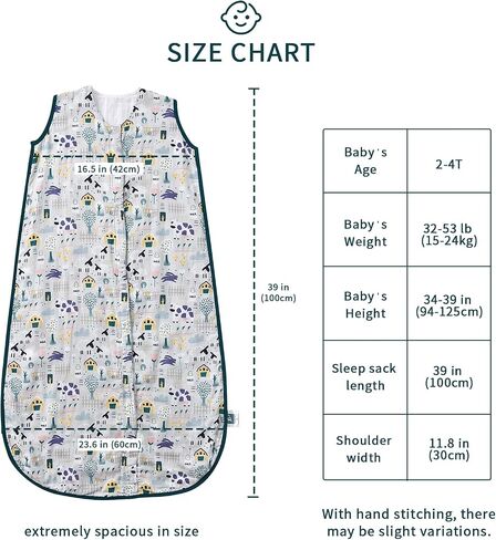 TADO MUSLIN Toddler Sleep Sack 2-4T, 0.5 TOG Lightweight Wearable Blanket for Baby, 100% Organic Cotton Muslin 4 Layers, Sleeveless Sleeping Bag, 2-Way YKK Zipper, OEKO-TEX Certified, Blue Star Moon in Saudi Arabia