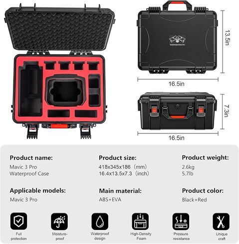 حافظة صلبة مقاومة للماء/حقيبة حمل لطائرة DJI Mavic 3 Pro Drone، حقيبة تخزين جهاز إرسال DJI RC/RC Pro، ملحقات Mavic 3 Pro (متوافقة مع جهاز إرسال DJI RC/RC Pro) in Kuwait