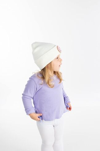 Funky Junque Kids Beanie Toddler Classic Knit Warm Soft Winter Hat with Suede Patch in Saudi Arabia