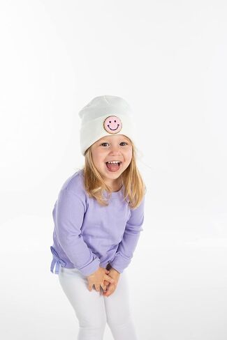 Funky Junque Kids Beanie Toddler Classic Knit Warm Soft Winter Hat with Suede Patch in Saudi Arabia
