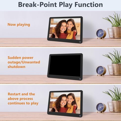 مستشعر حركة إطار الصورة الرقمي 10.1 بوصة 1920 × 1080 IPS إطار صور رقمي، تشغيل/إيقاف تشغيل تلقائي، دعم الموسيقى فيديو 1080 بكسل، بطاقة SD وUSB in Kuwait