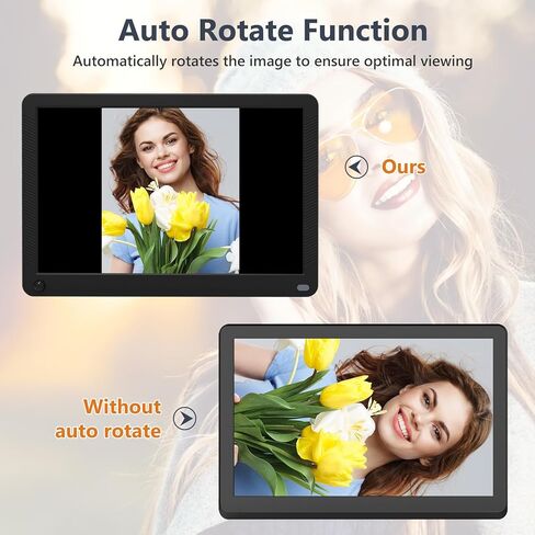 مستشعر حركة إطار الصورة الرقمي 10.1 بوصة 1920 × 1080 IPS إطار صور رقمي، تشغيل/إيقاف تشغيل تلقائي، دعم الموسيقى فيديو 1080 بكسل، بطاقة SD وUSB in Kuwait