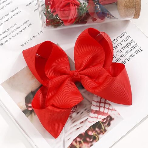 Hair Bows for Girls Alligator Clips Black White Grosgrain Ribbon Solid Color 4PCS Hair Accessories for Little Teen Toddler Girls Kids in Kuwait