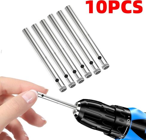 Aopin Diamond Drill Bits Core Drill Bits Hole Saw Kit 4mm(5/32inch) for Glass, Ceramics, Porcelain, Marble, Carbon Steel, 10Pcs in Saudi Arabia