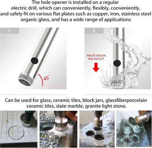 Aopin Diamond Drill Bits Core Drill Bits Hole Saw Kit 4mm(5/32inch) for Glass, Ceramics, Porcelain, Marble, Carbon Steel, 10Pcs in Saudi Arabia