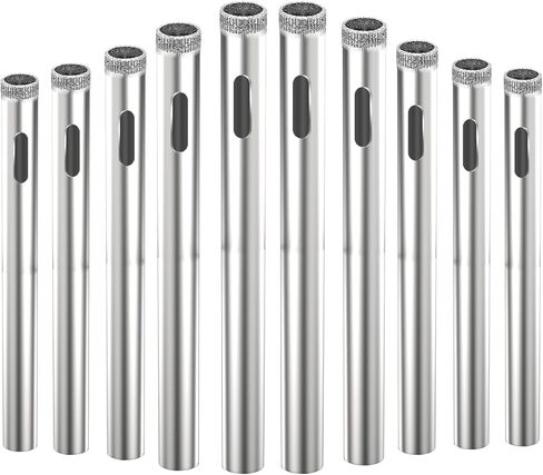 Aopin Diamond Drill Bits Core Drill Bits Hole Saw Kit 4mm(5/32inch) for Glass, Ceramics, Porcelain, Marble, Carbon Steel, 10Pcs in Kuwait