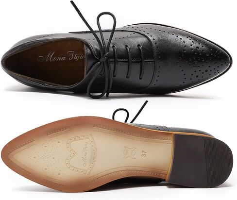 Mona flying Women's Leather Perforated Lace-up Oxfords Brogue Derby Shoes for Ladies in Saudi Arabia