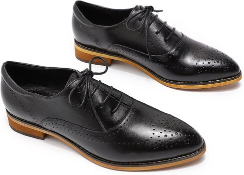 Mona flying Women's Leather Perforated Lace-up Oxfords Brogue Derby Shoes for Ladies in Saudi Arabia
