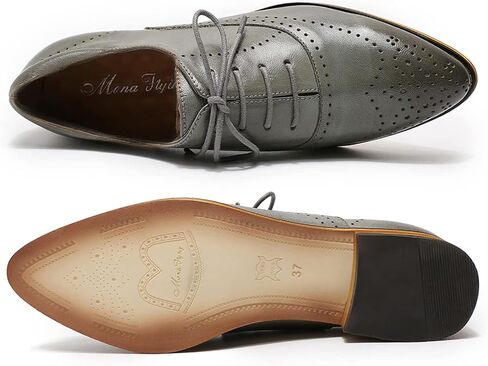 Mona flying Women's Leather Perforated Lace-up Oxfords Brogue Derby Shoes for Ladies in Saudi Arabia