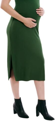 فستان حمل نسائي متوسط ​​الطول من نسيج مضلع بدون أكمام من Motherhood Maternity in Kuwait